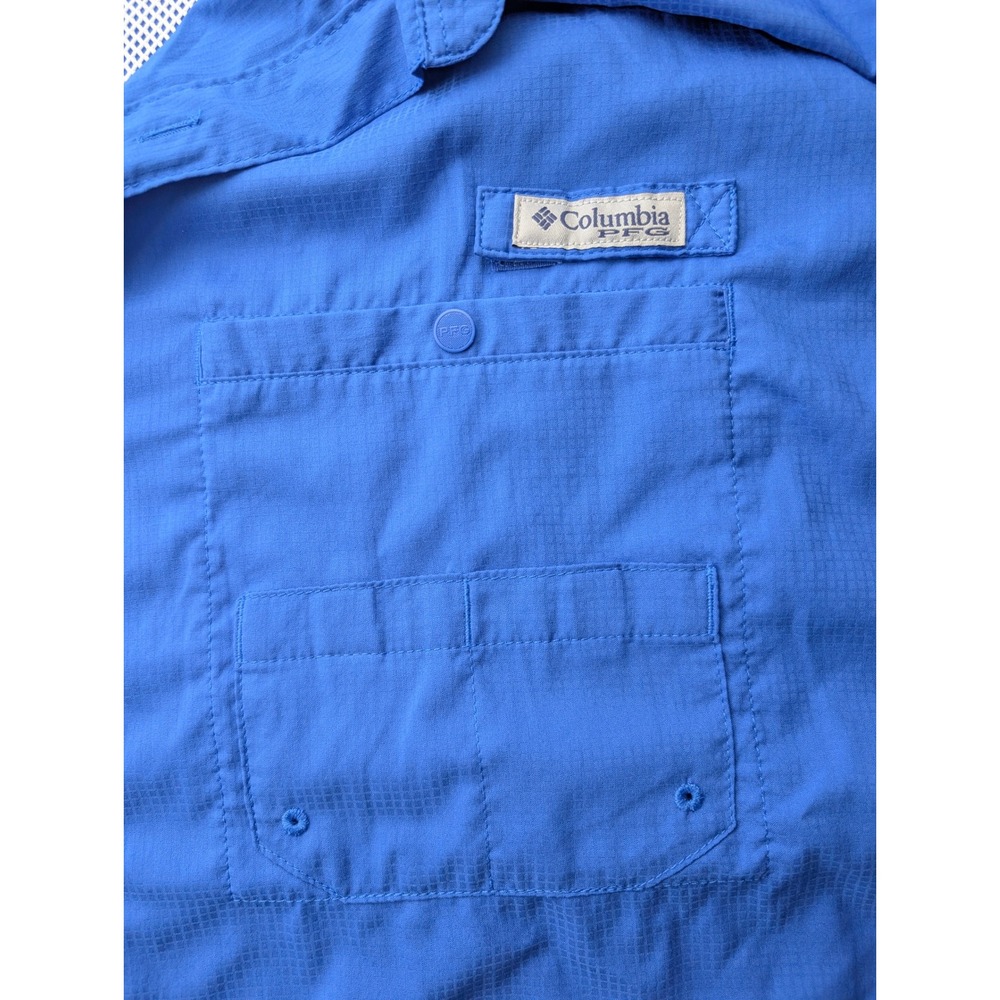 Columbia PFG Tamiami II Fishing Shirt Mens XXL Blue Long Sleeve UPF 40 Ripstop - Picture 4 of 7